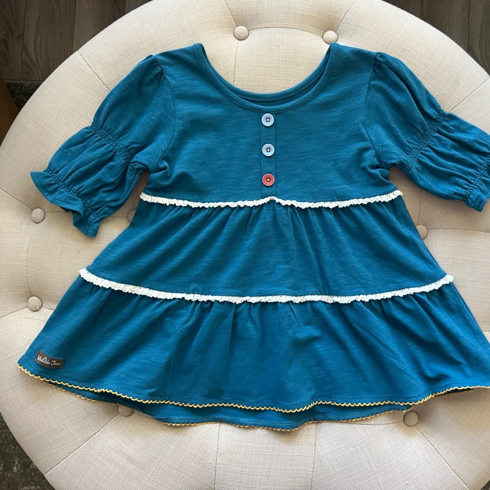 Matilda Jane Teal Dress with Button Accents